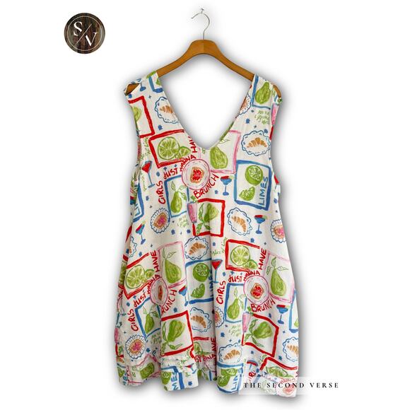 Cynthia Rowley Dresses & Skirts - NEW CYNTHIA ROWLEY Girls Just Want To Have Brunch Mini Woven Linen Dress Large